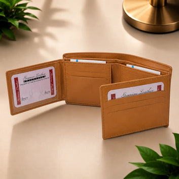 Executive Genuine Leather Bifold Wallet | Holds Up to 18 Cards