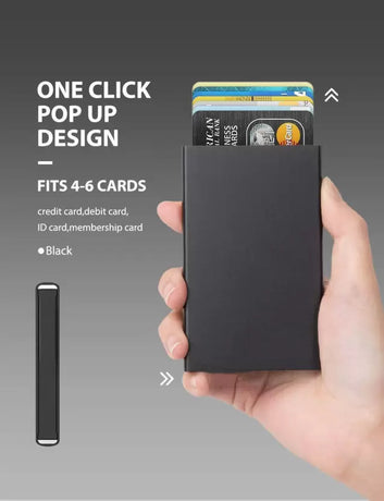 Mini Metal Pop Up Wallet Aluminum Pop Up Travel Card Holder